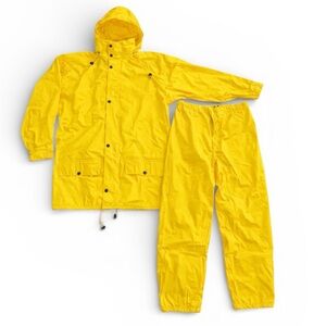 Helly Hansen PU Yellow Rain Suit Set Jacket & Pants Waterproof Fisherman Sailing